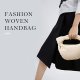 Knoted Woven Handbag for Women Fashion Designer Ladies Hobo Bag Bucket Purse Faux Leather