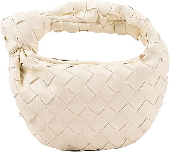 Knoted Woven Handbag for Women Fashion Designer Ladies Hobo Bag Bucket Purse Faux Leather