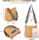 Vegan Leather Crossbody Fashion Shoulder Bag Purse with Adjustable Strap
