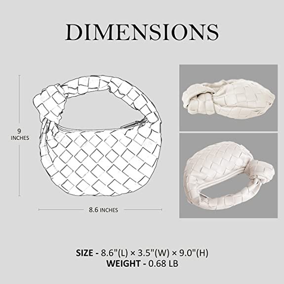 Knoted Woven Handbag for Women Fashion Designer Ladies Hobo Bag Bucket Purse Faux Leather